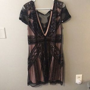 Nude and Black beaded dresse